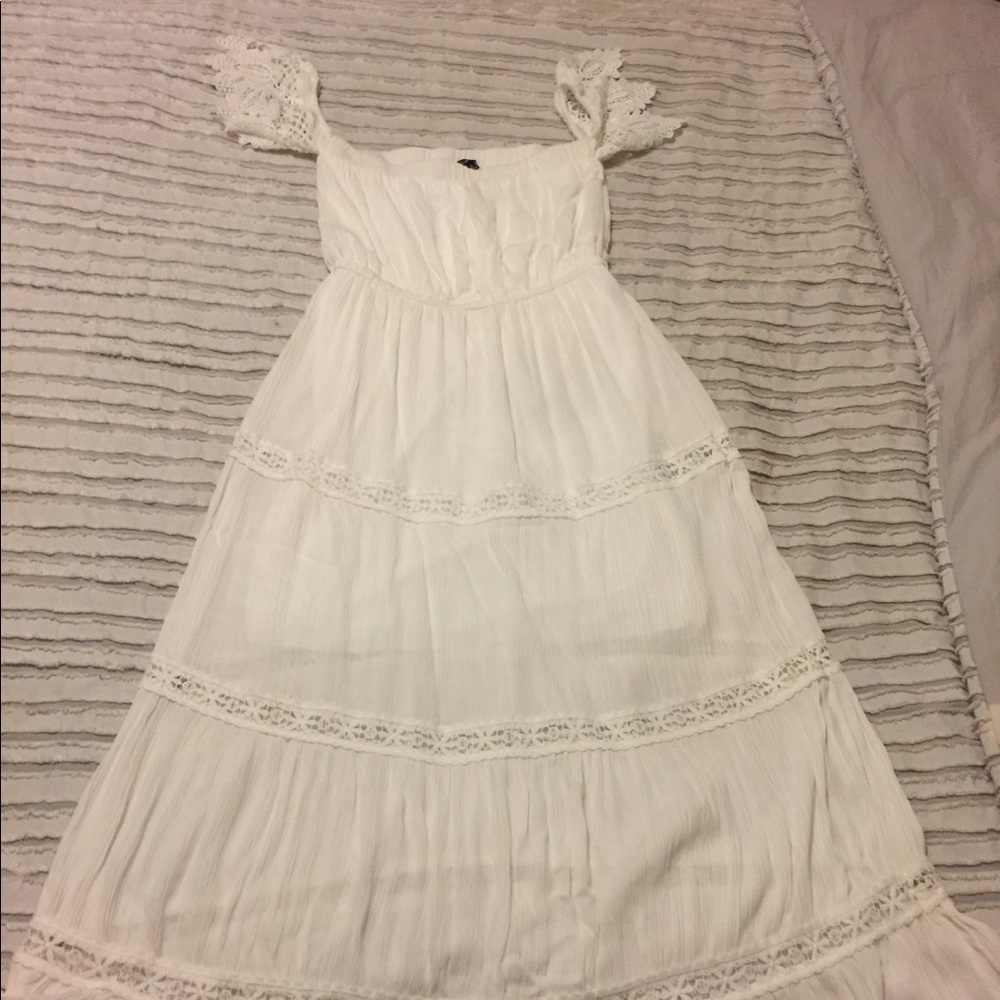 White off the shoulder maxi dress